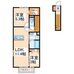 パーシモンハイツの物件間取画像